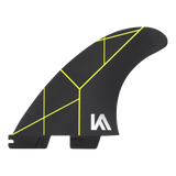 FCS II Kolohe Andino Tri Fins - Performance Core: reverse Black and Acid face showing the KA initials