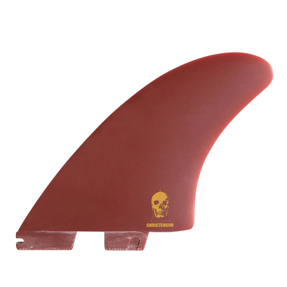 FCS II Christenson Twin - Performance Glass: reverse Blood Red face with gold skull artwork
