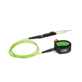 Ocean & Earth Diamond Flex Comp Leash – 6 ft: Lime leash and cuff, full layout