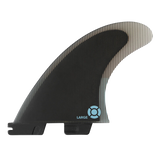 FCS II Performer Quad Fins - Performance Core: reverse face of the quad fin with its dark core and blue circular mark
