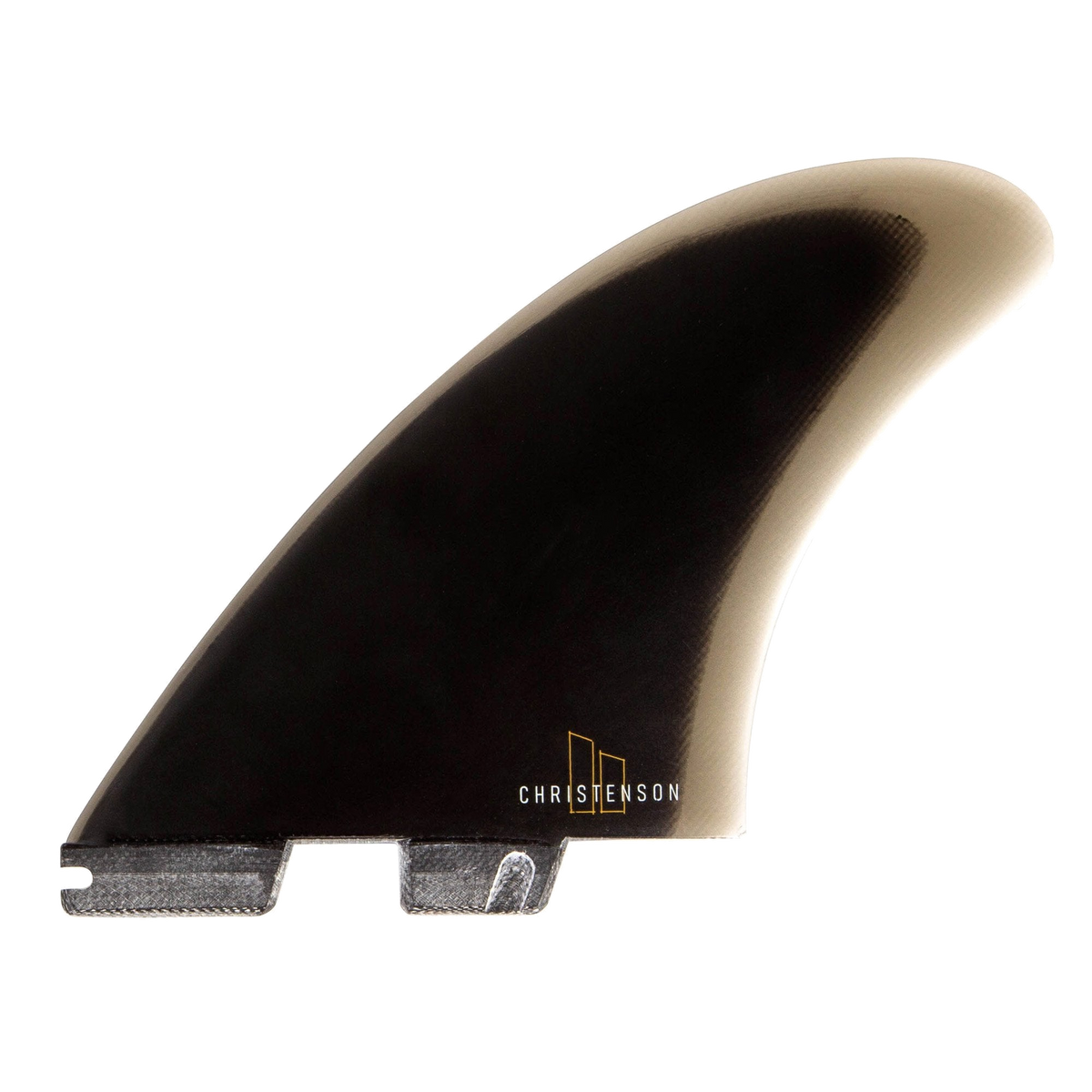 FCS II Christenson Twin - Performance Glass: reverse black face with gold Christenson lettering