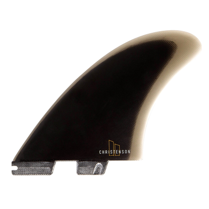 FCS II Christenson Twin - Performance Glass: reverse black face with gold Christenson lettering