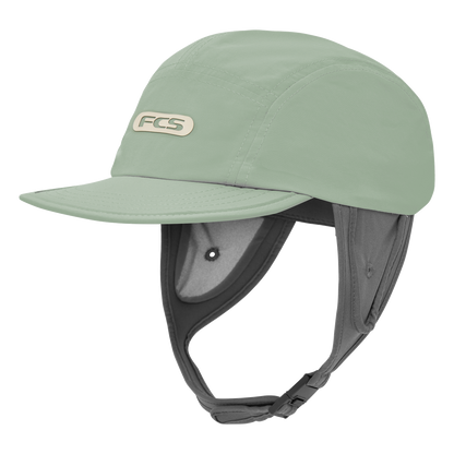 FCS Essential Surf Cap: iceberg Green surf cap, side angle