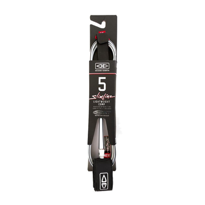 Ocean & Earth Slimline Lightweight Comp One-XT Leash – 5 ft: White packaged Slimline leash