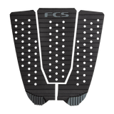 FCS Kolohe Andino Treadlite Traction: black and Charcoal pad with three panels and a grey tail kick