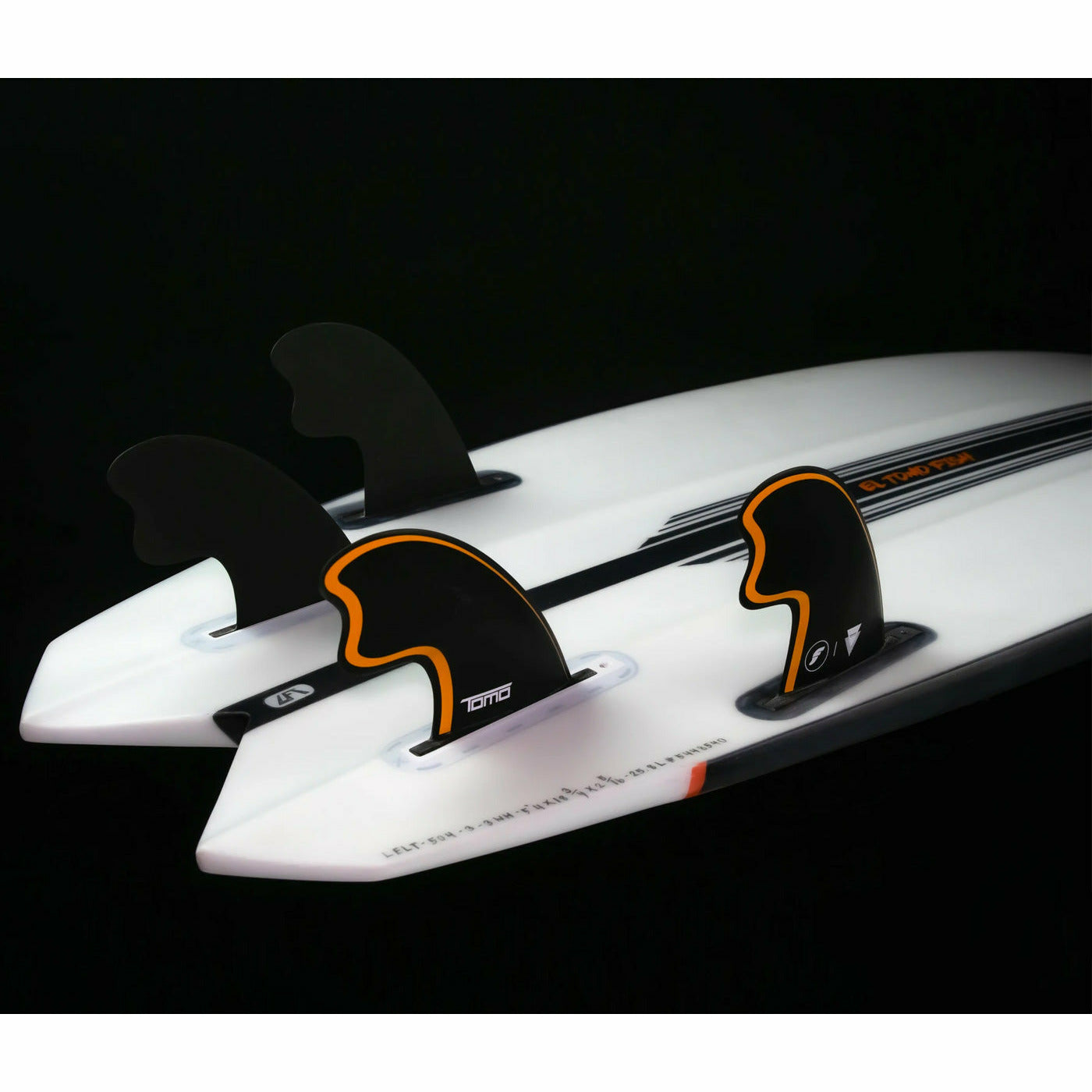 Futures Fins - TOMO Fiberglass - Universal  (Black/Orange)