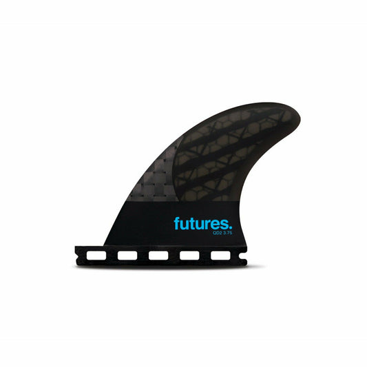 Futures Fins - QD2 3.75 80/20 Blackstix 3.0 - Small (Smoke/Turquoise)