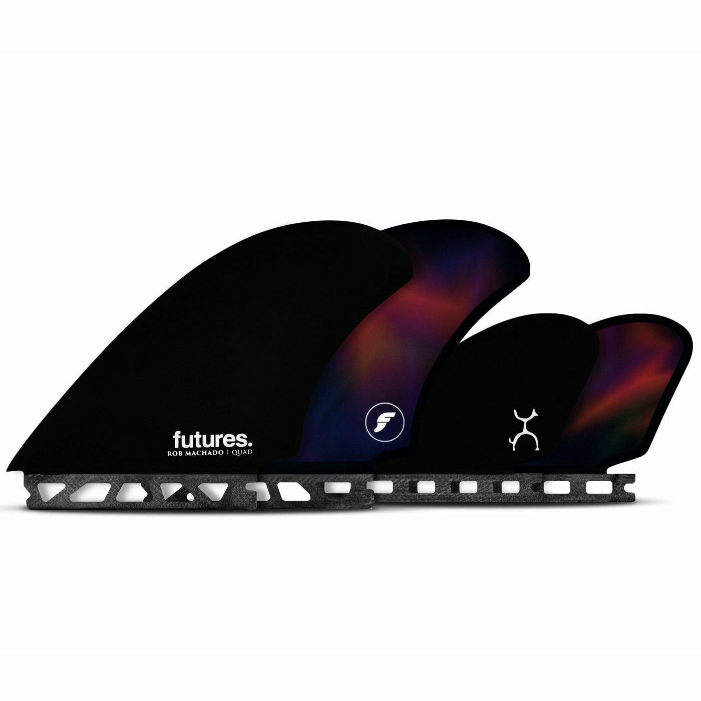 Futures Fins - MACHADO QUAD Honeycomb - Universal  (Black/Swirl)