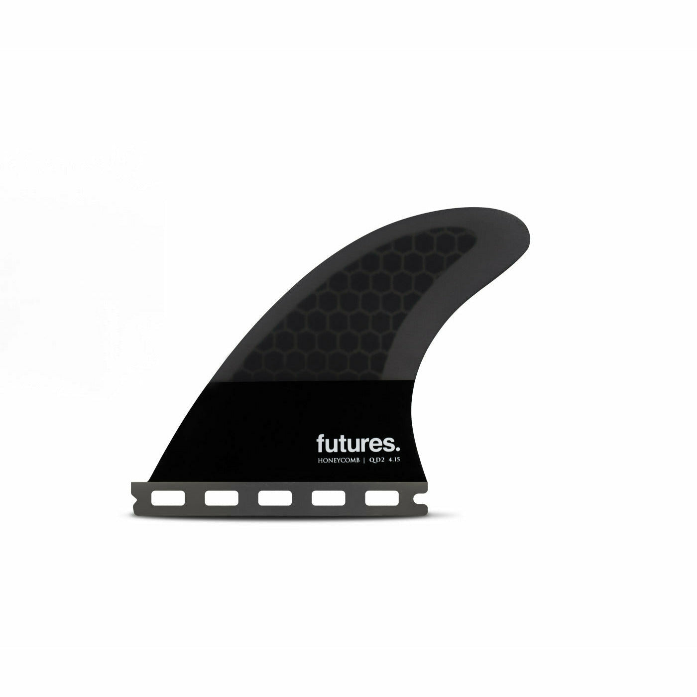 Futures Fins - QD2 4.15 FLAT Honeycomb - Large (Dark Grey/Black)