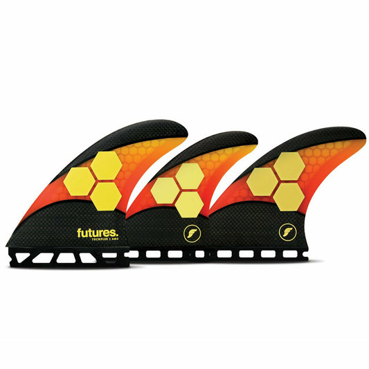 Futures Fins  - AM2 5-FIN SET Techflex - Large (Orange/Red)