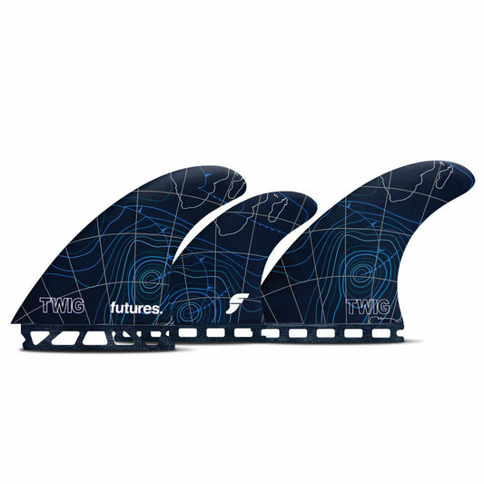 Futures Fins - TWIGGY 5-FIN SET Fiberglass - Large (Navy)