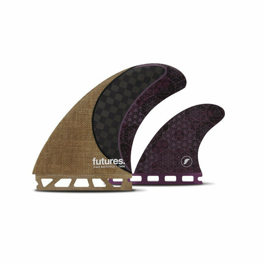 Futures Fins - RASTA TWIN Honeycomb/Carbon - Universal (Jute/Carbon/Purple)