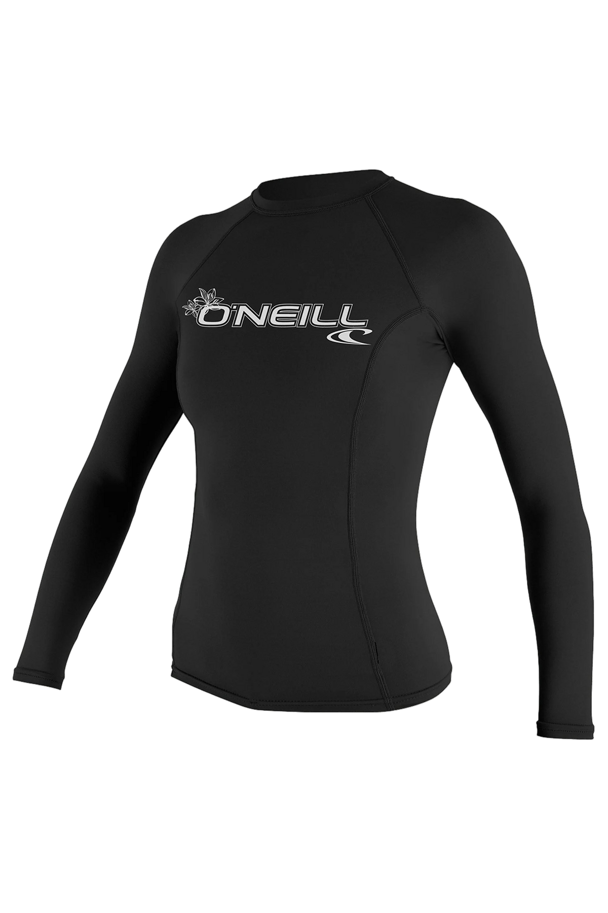 O'Neill Women’s Long Sleeve Rash Vest — Black, front view