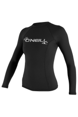 O'Neill Women’s Long Sleeve Rash Vest — Black, front view