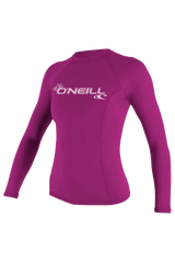 O'Neill Women’s Long Sleeve Rash Vest — Pink, front view