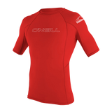 O'Neill Men’s Basic Skins Short Sleeve Rashguard — Red, front view