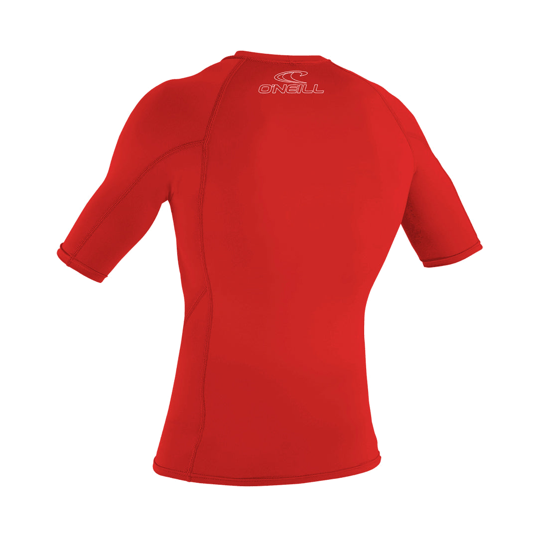 O'Neill Men’s Basic Skins Short Sleeve Rashguard — Red, additional view