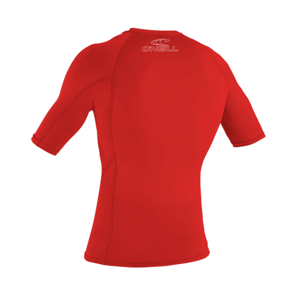 O'Neill Men’s Basic Skins Short Sleeve Rashguard — Red, additional view