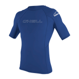 O'Neill Men’s Basic Skins Short Sleeve Rashguard — Pacific, front view