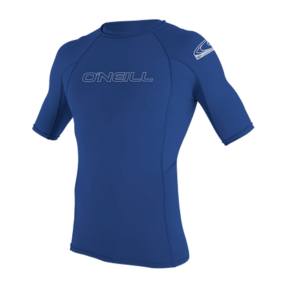 O'Neill Men’s Basic Skins Short Sleeve Rashguard — Pacific, front view