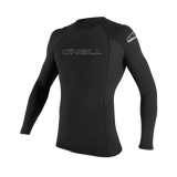 O'Neill Men’s Basic Skins Long Sleeve Rashguard — Black, front view