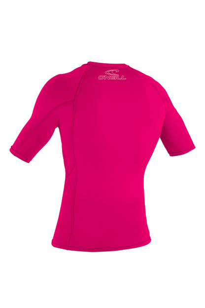 O'Neill Girls’ Basic Skins Short Sleeve Rashguard — Watermelon, additional view