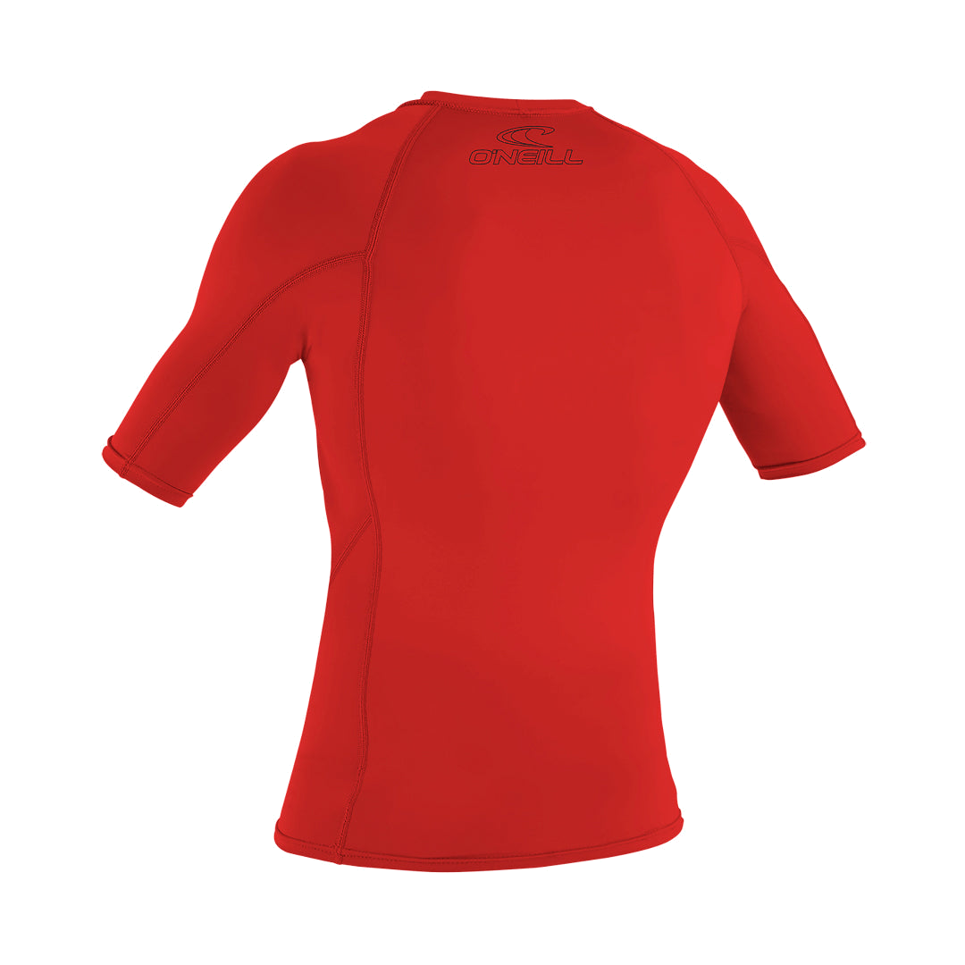 O'Neill Youth Basic Skins Short Sleeve Rashguard — Red, additional view