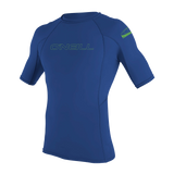 O'Neill Youth Basic Skins Short Sleeve Rashguard — Pacific, front view