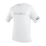 O'Neill Men’s Basic Skins Short Sleeve Sun Shirt — White, front view