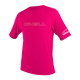 O'Neill Youth Basic Skins Short Sleeve Sun Shirt — Watermelon, front view