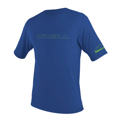 O'Neill Youth Basic Skins Short Sleeve Sun Shirt — Pacific, front view