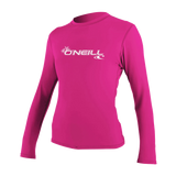 O'Neill Women’s Basic Skins Long Sleeve Sun Shirt — Fox Pink, front view