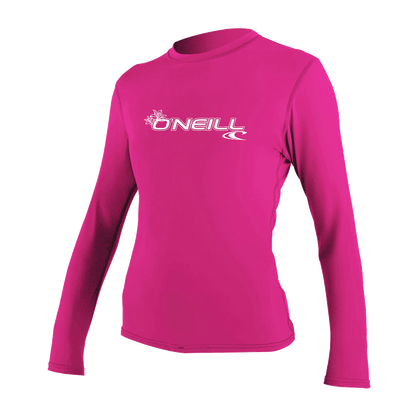 O'Neill Women’s Basic Skins Long Sleeve Sun Shirt — Fox Pink, front view