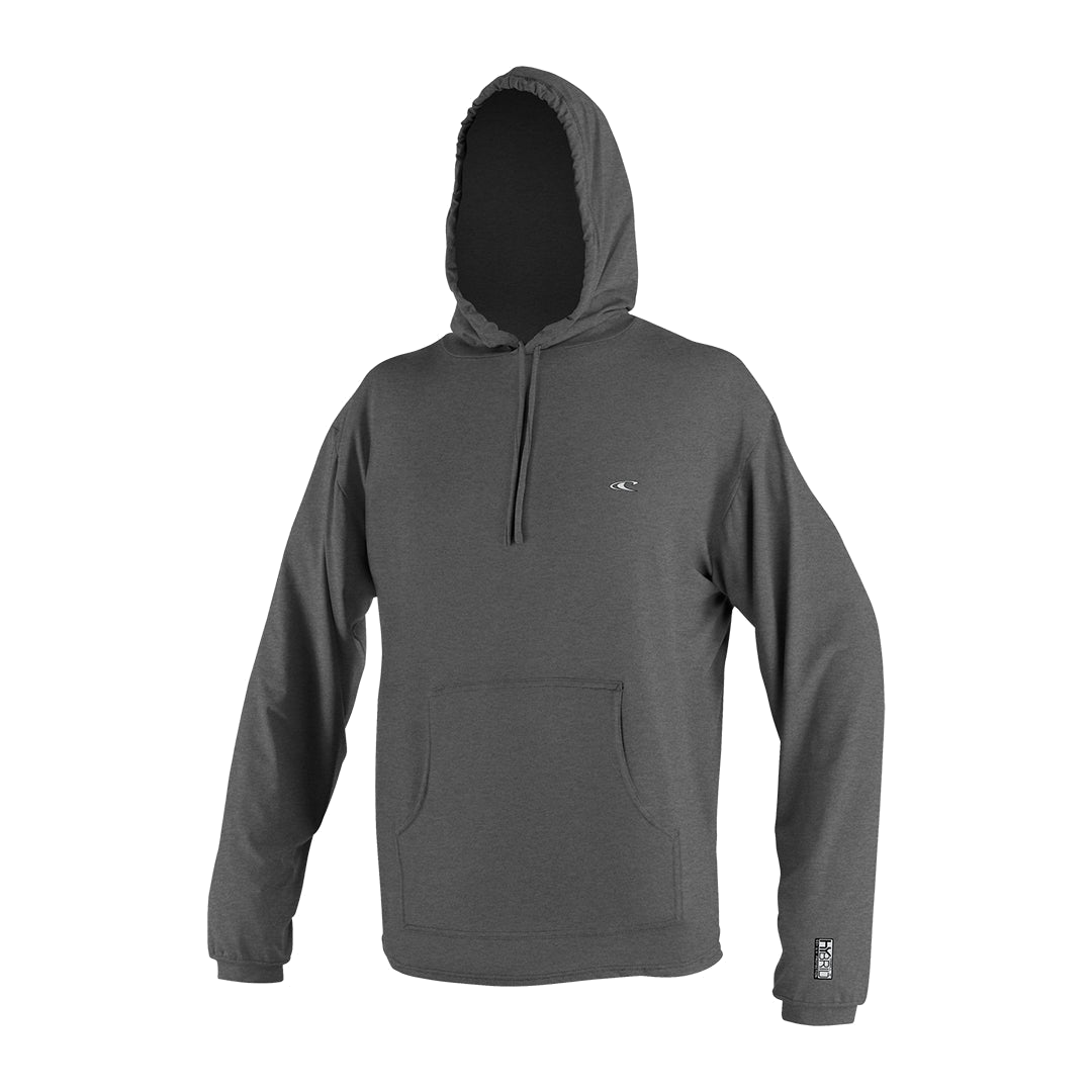 O'Neill Men’s Hybrid Long Sleeve Sun Hoodie — Graphite, front view