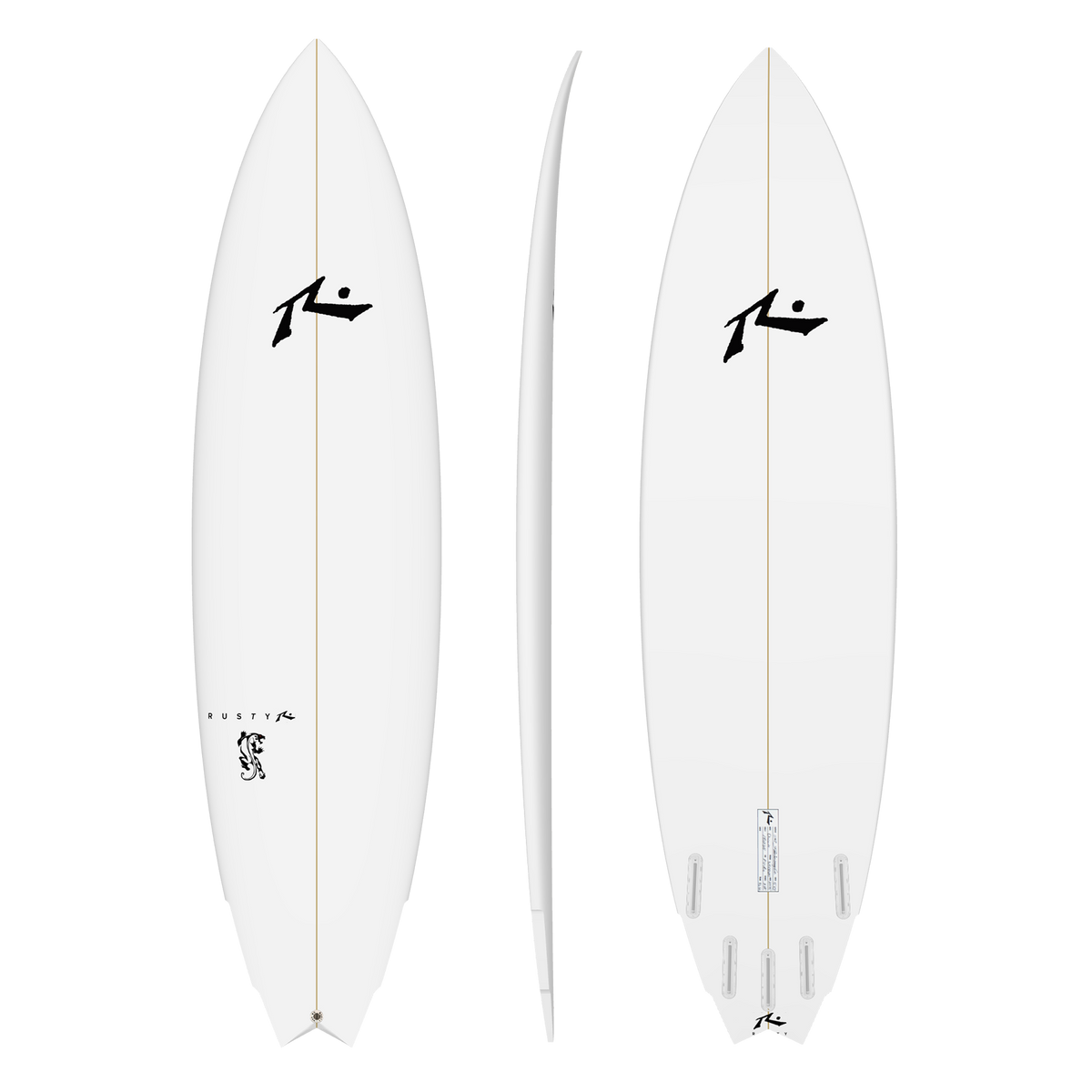 Rusty BIG CAT surfboard on transparent background