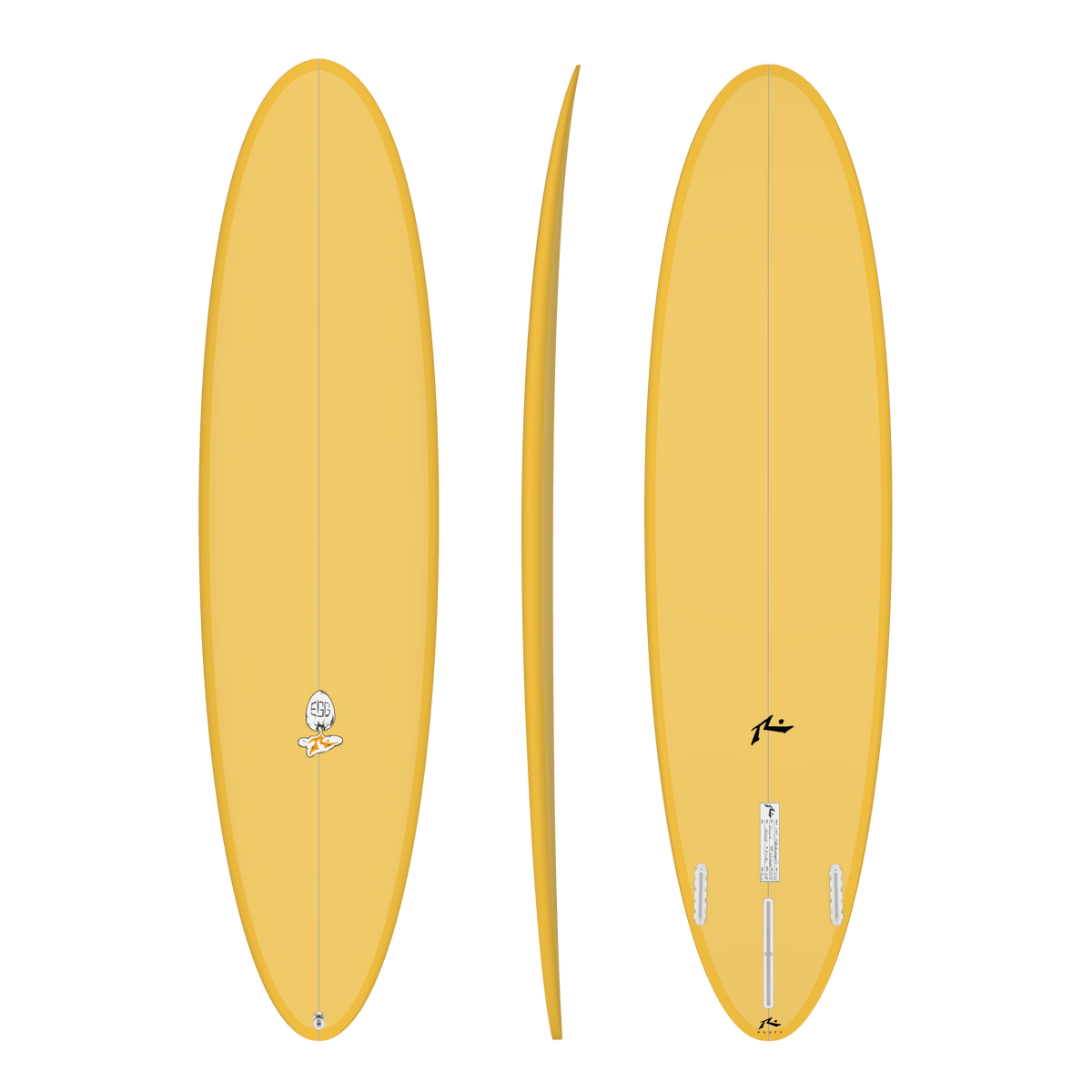 Rusty EGG surfboard on transparent background