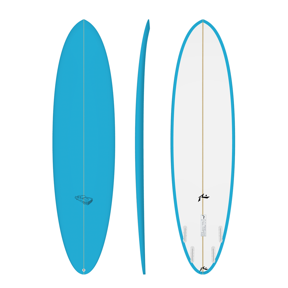 Rusty LOW RIDER surfboard on transparent background