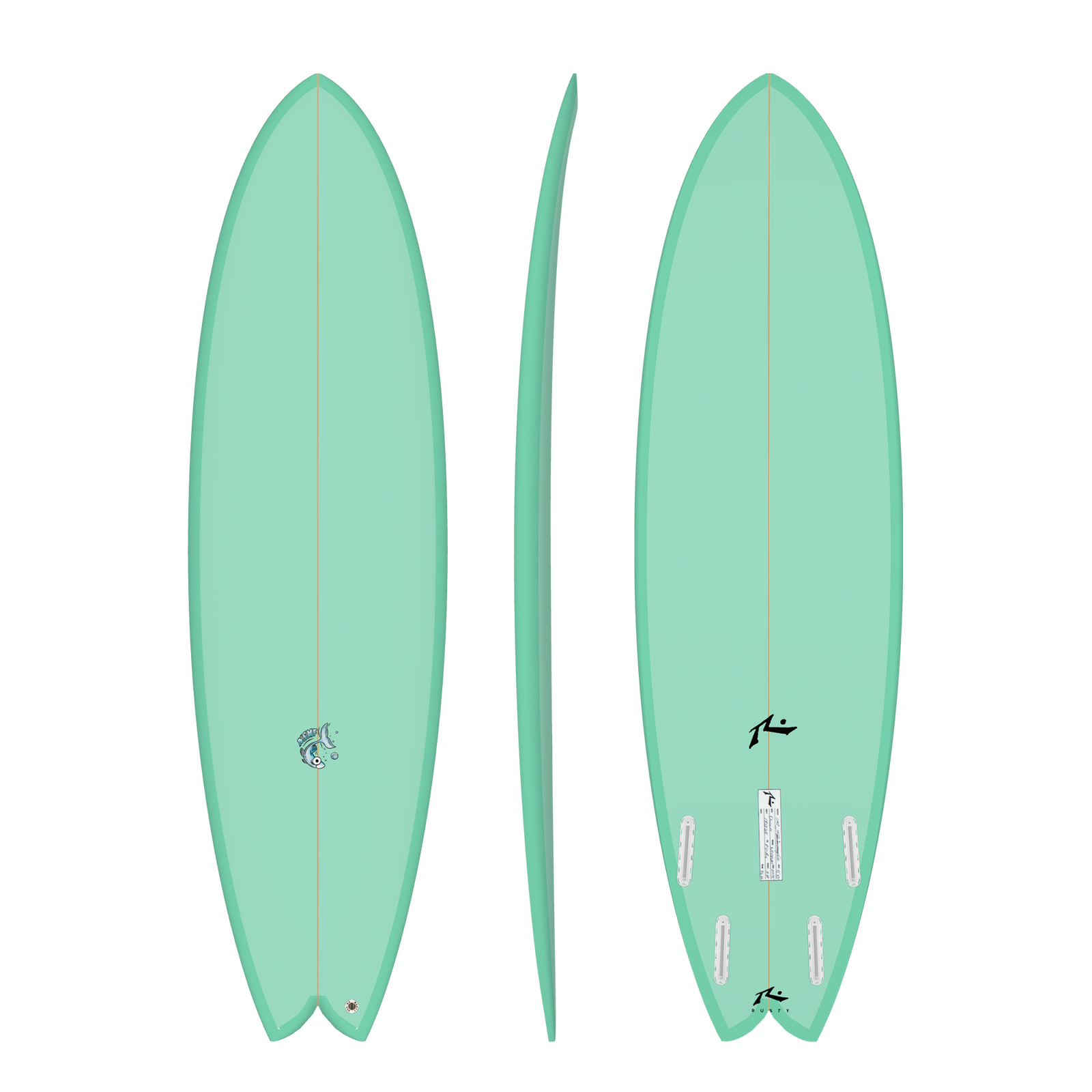Rusty NOT SO MOBY FISH surfboard