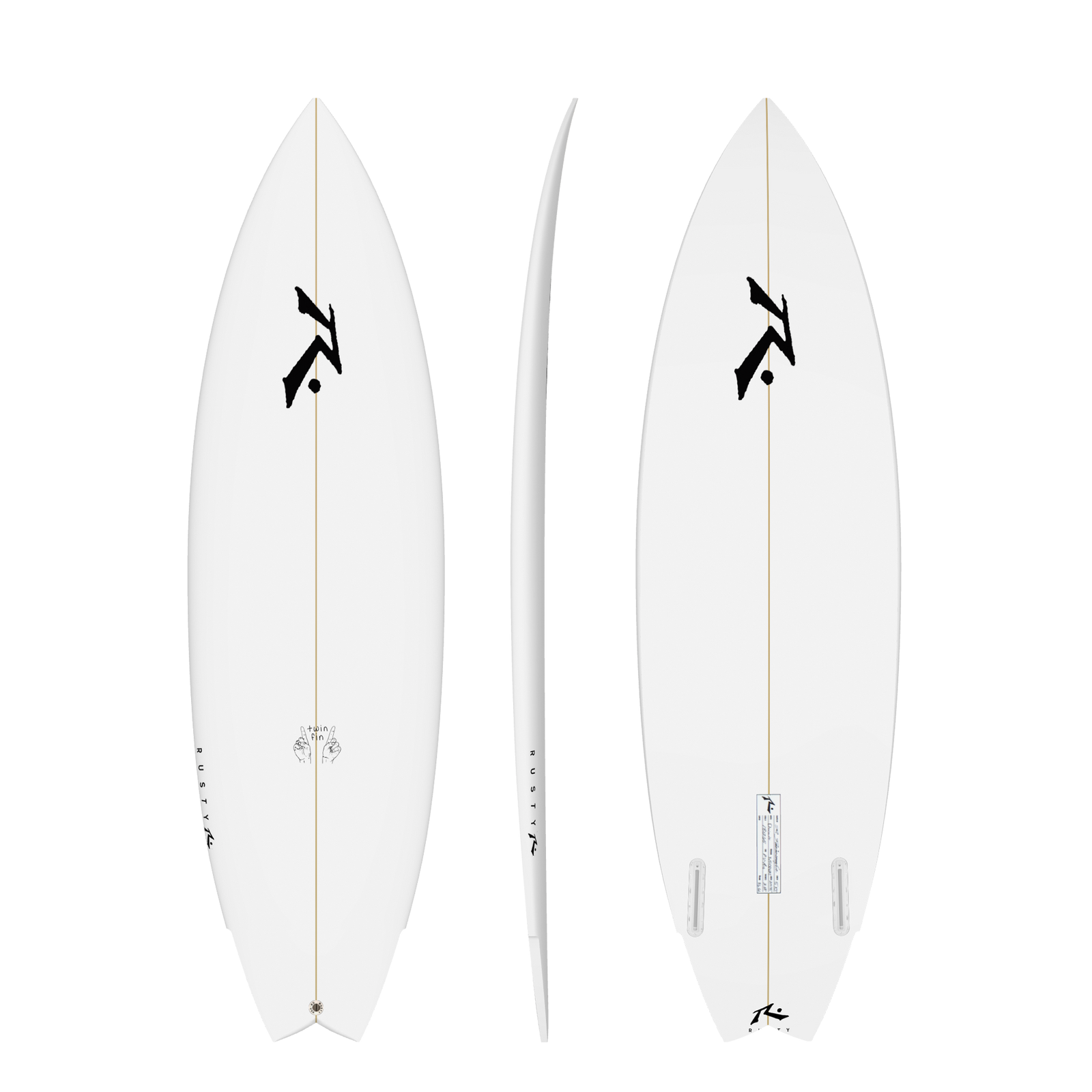Rusty TWIN FIN surfboard