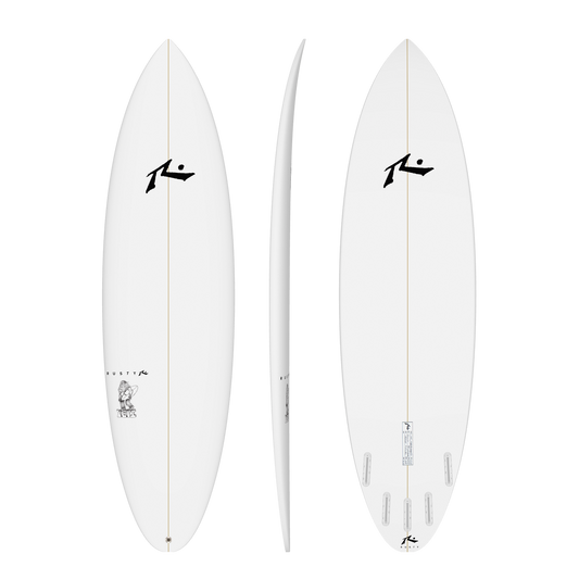 Rusty YETI surfboard on transparent background