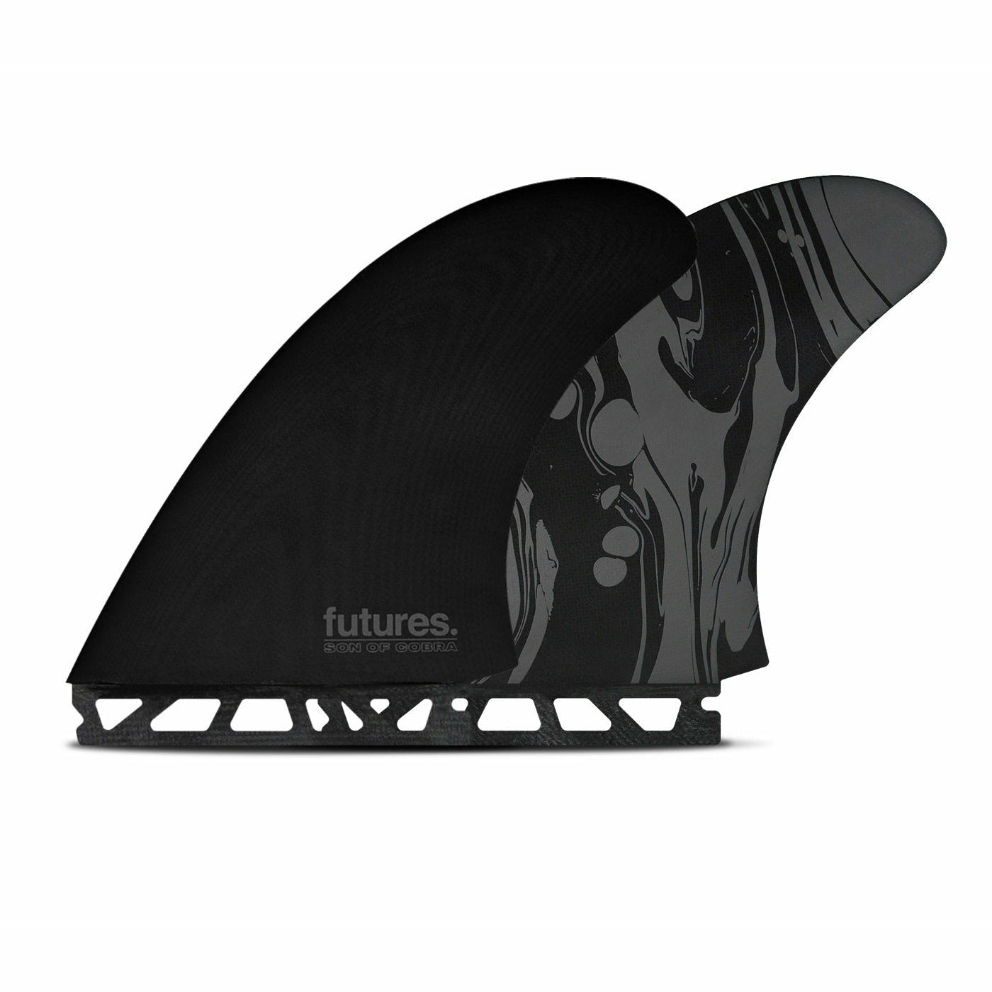 Futures Fins - SON OF COBRA TWIN  Fiberglass - Universal (Black/Marble)