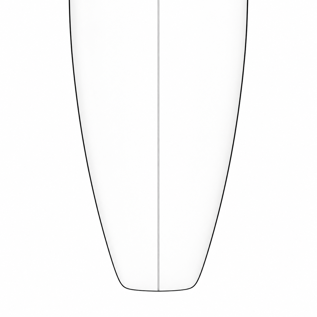 Squash surfboard tail outline, viewed from above